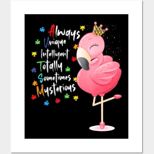 inspirational quote Autism Awareness Flamingo Mom child Posters and Art